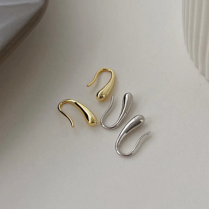 925 Sterling Silver Water Drop Earrings – Simple Retro Style Party Gift