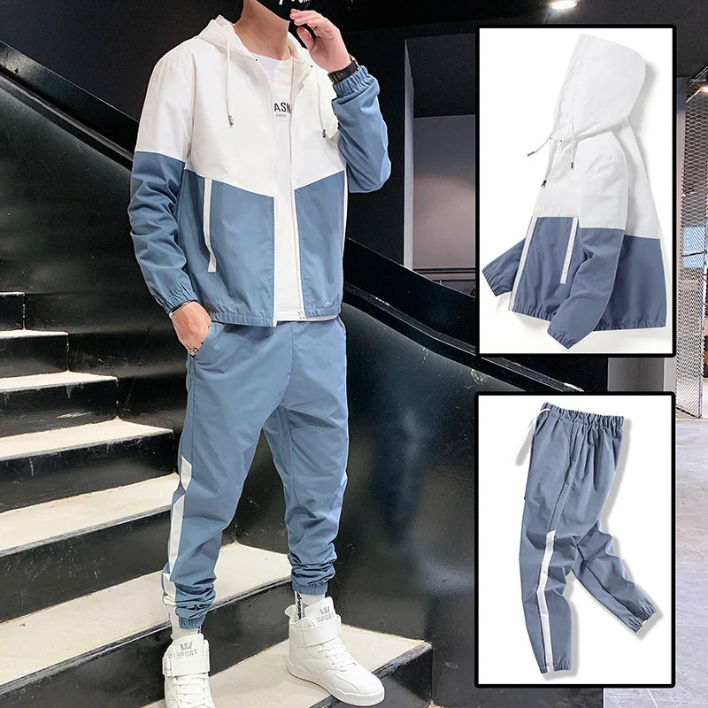 Men's 2-Piece Tracksuit – Hoodie & Joggers, Casual Hip Hop Sports Set