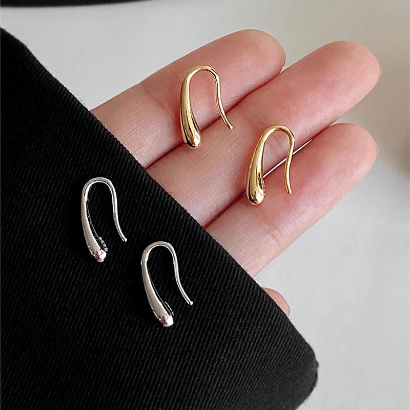 925 Sterling Silver Water Drop Earrings – Simple Retro Style Party Gift