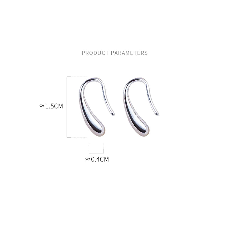 925 Sterling Silver Water Drop Earrings – Simple Retro Style Party Gift
