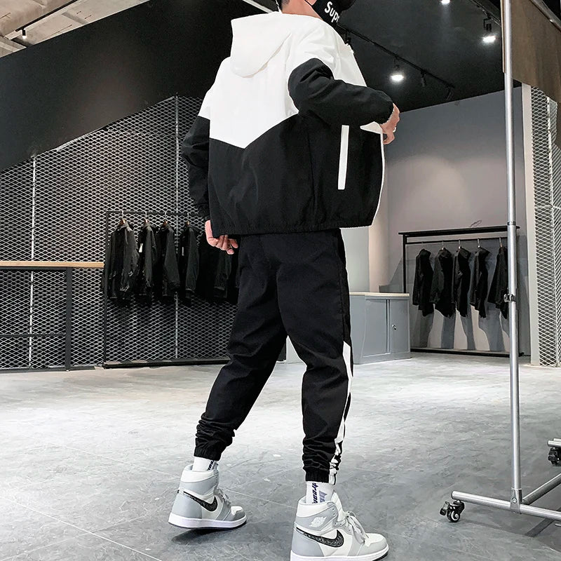 Men's 2-Piece Tracksuit – Hoodie & Joggers, Casual Hip Hop Sports Set