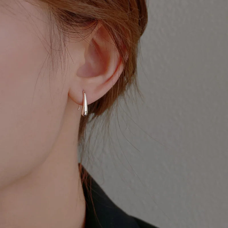 925 Sterling Silver Water Drop Earrings – Simple Retro Style Party Gift