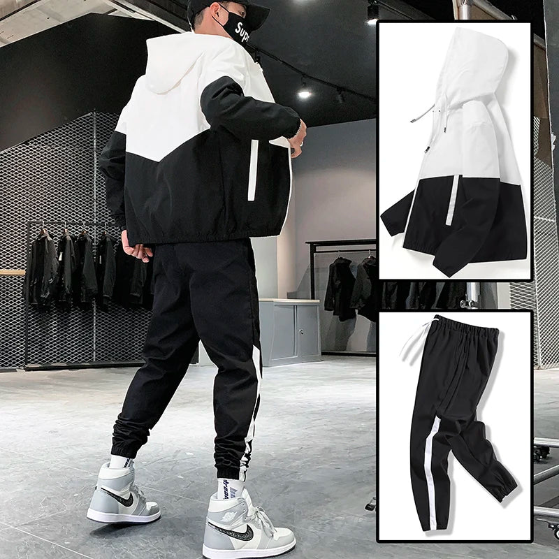 Men's 2-Piece Tracksuit – Hoodie & Joggers, Casual Hip Hop Sports Set