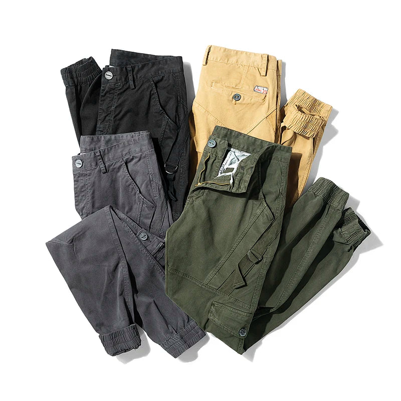 Men’s Cargo Pants with Straps – Casual Streetwear, Hip Hop Style