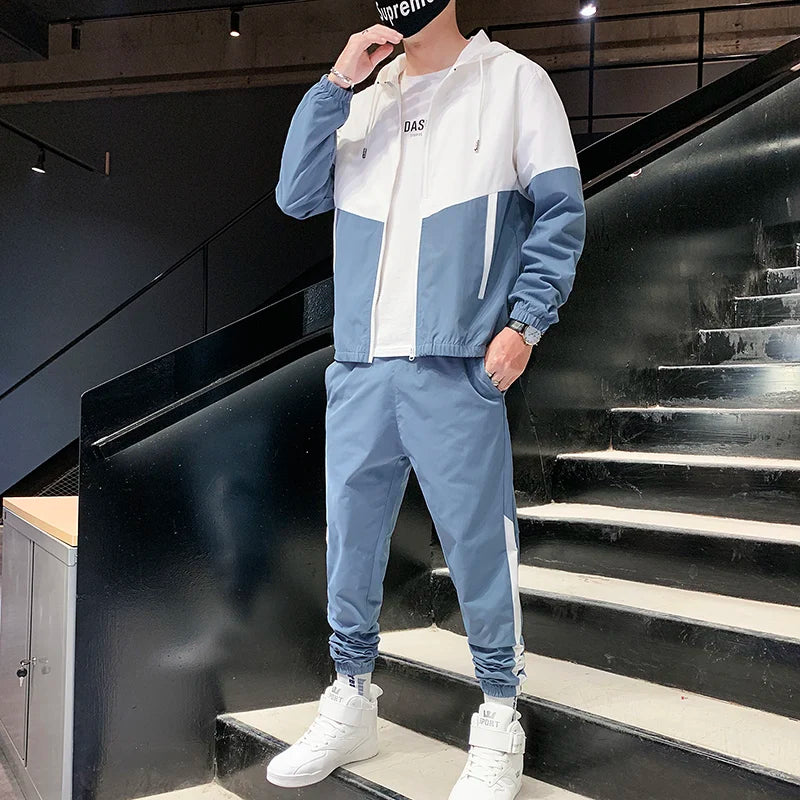 Men's 2-Piece Tracksuit – Hoodie & Joggers, Casual Hip Hop Sports Set