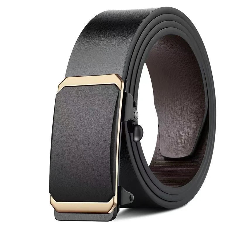 Luxury Genuine Leather Men’s Belt – Automatic Metal Buckle, High-Quality Fashion Accessory