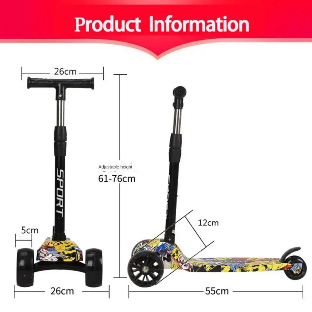 Kids Adjustable PU Scooter – Fun and Safe Ride-On Toy