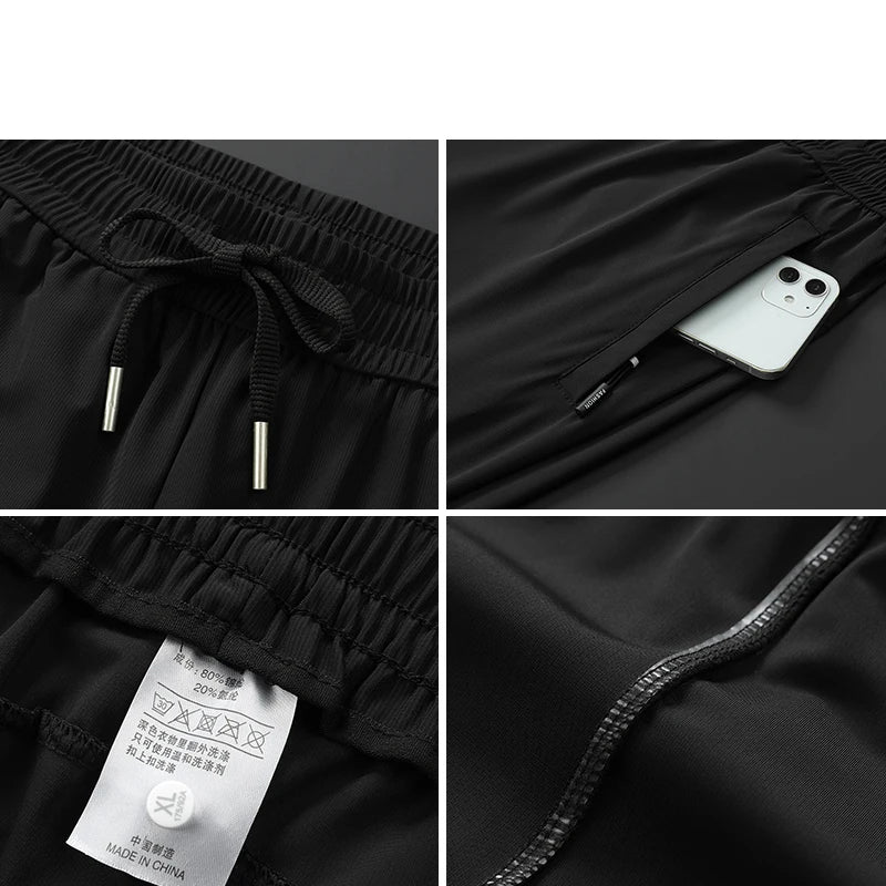Men’s Ice Silk Pants – Business Casual, Breathable, Summer 2024