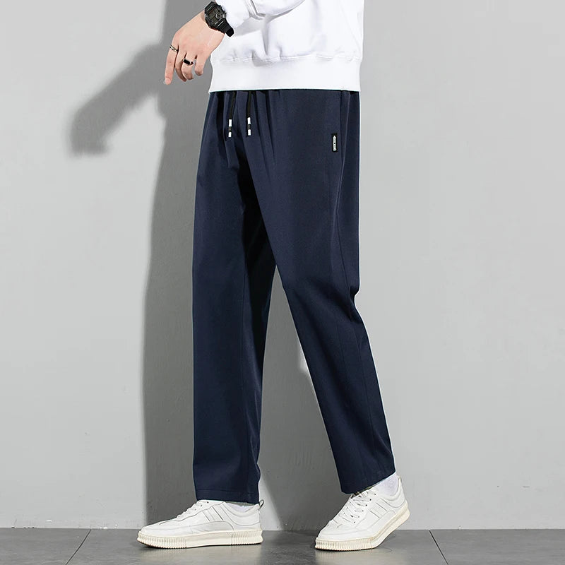 Men’s Ice Silk Pants – Summer Breathable Casual Straight Fit