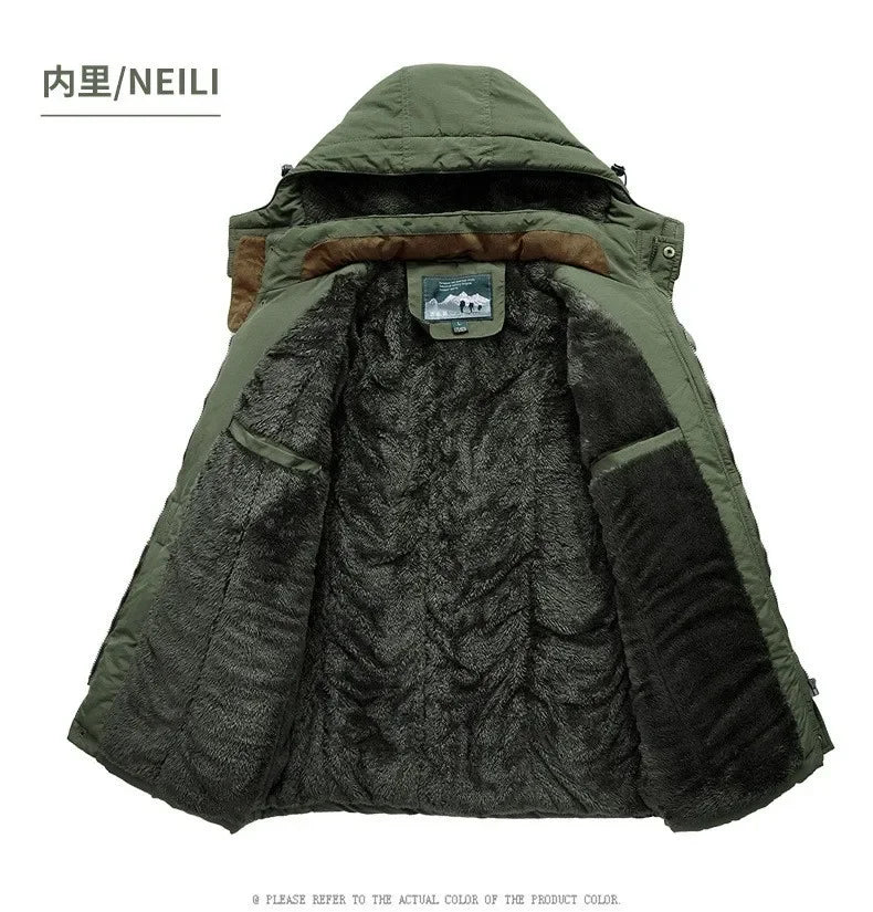 Men’s Winter Parka with Hood – Long Casual Wool Jacket