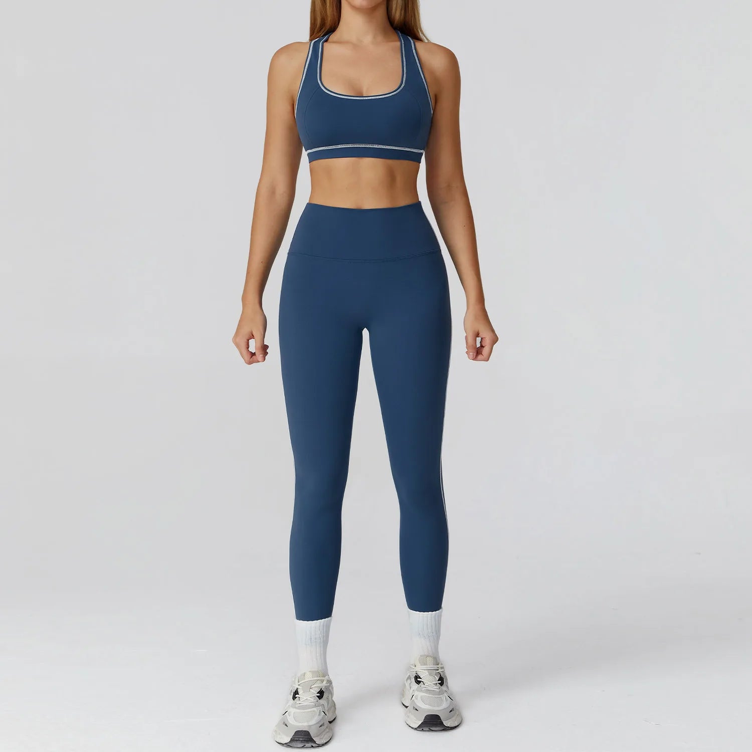 2/3-Piece Women's Yoga & Fitness Set – Gym Leggings & Long Sleeve Sports Bra