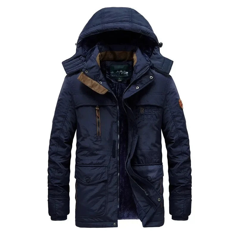 Men’s Winter Parka with Hood – Long Casual Wool Jacket