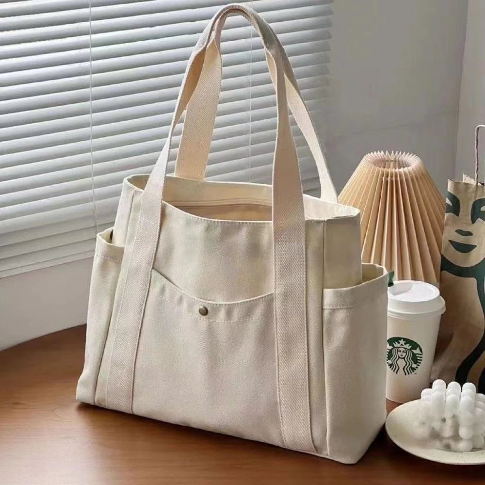 Large Capacity Canvas Tote Bag – Casual & Travel Style