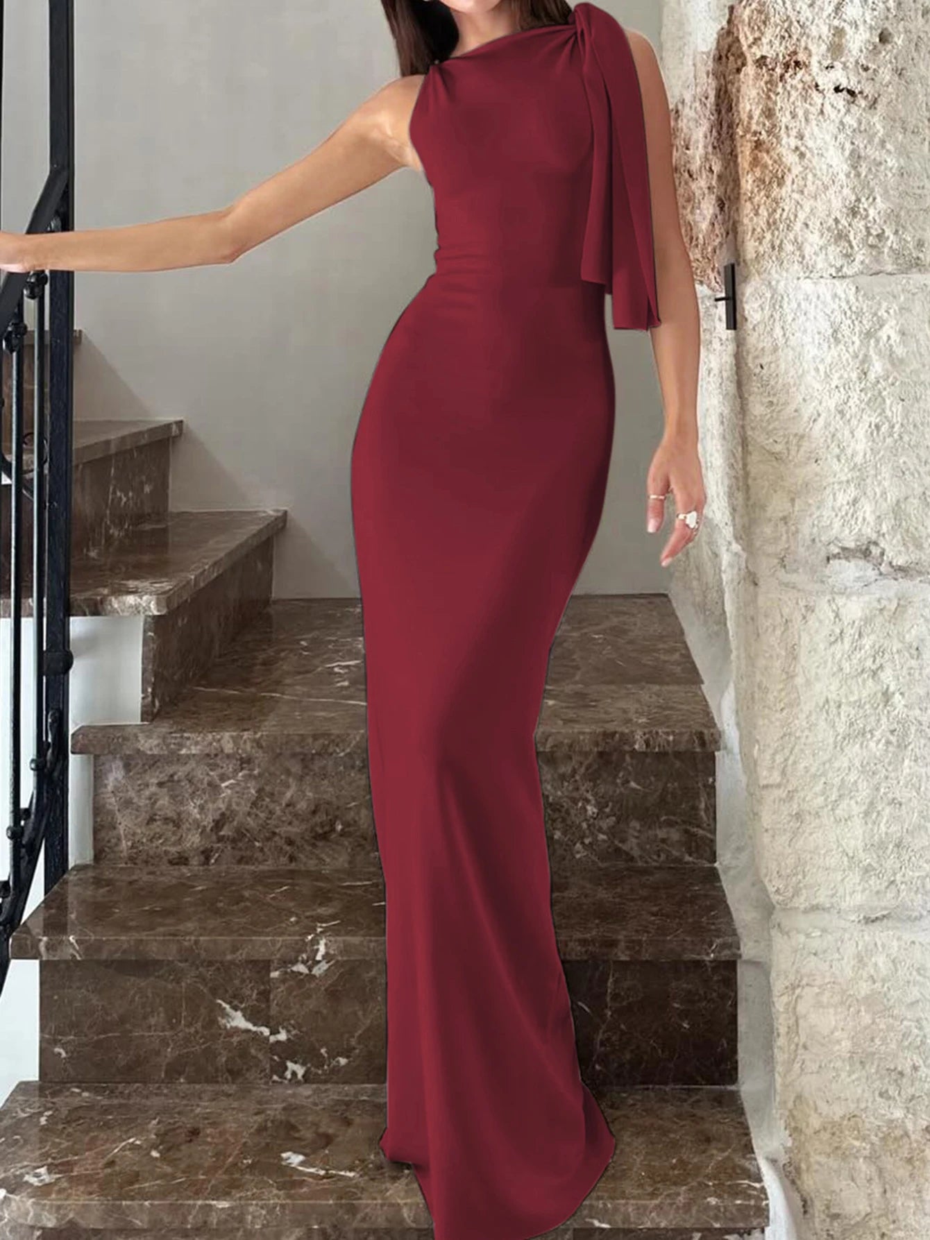 Hugcitar Women’s Patchwork Sleeveless Maxi Dress – Bodycon Summer Party Dress