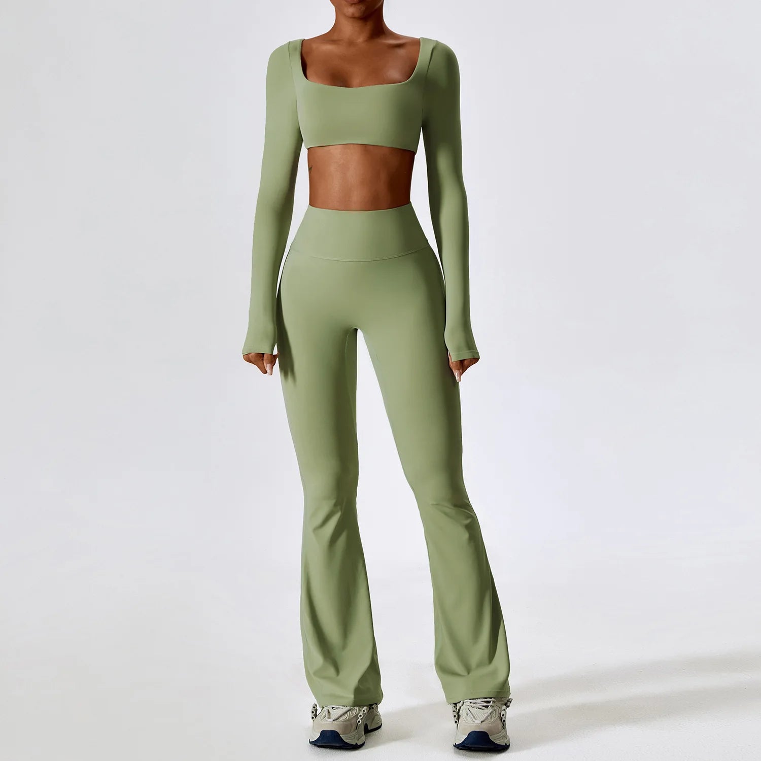 2-Piece Women's Seamless Yoga & Fitness Set – Gym Leggings & Sports Bra