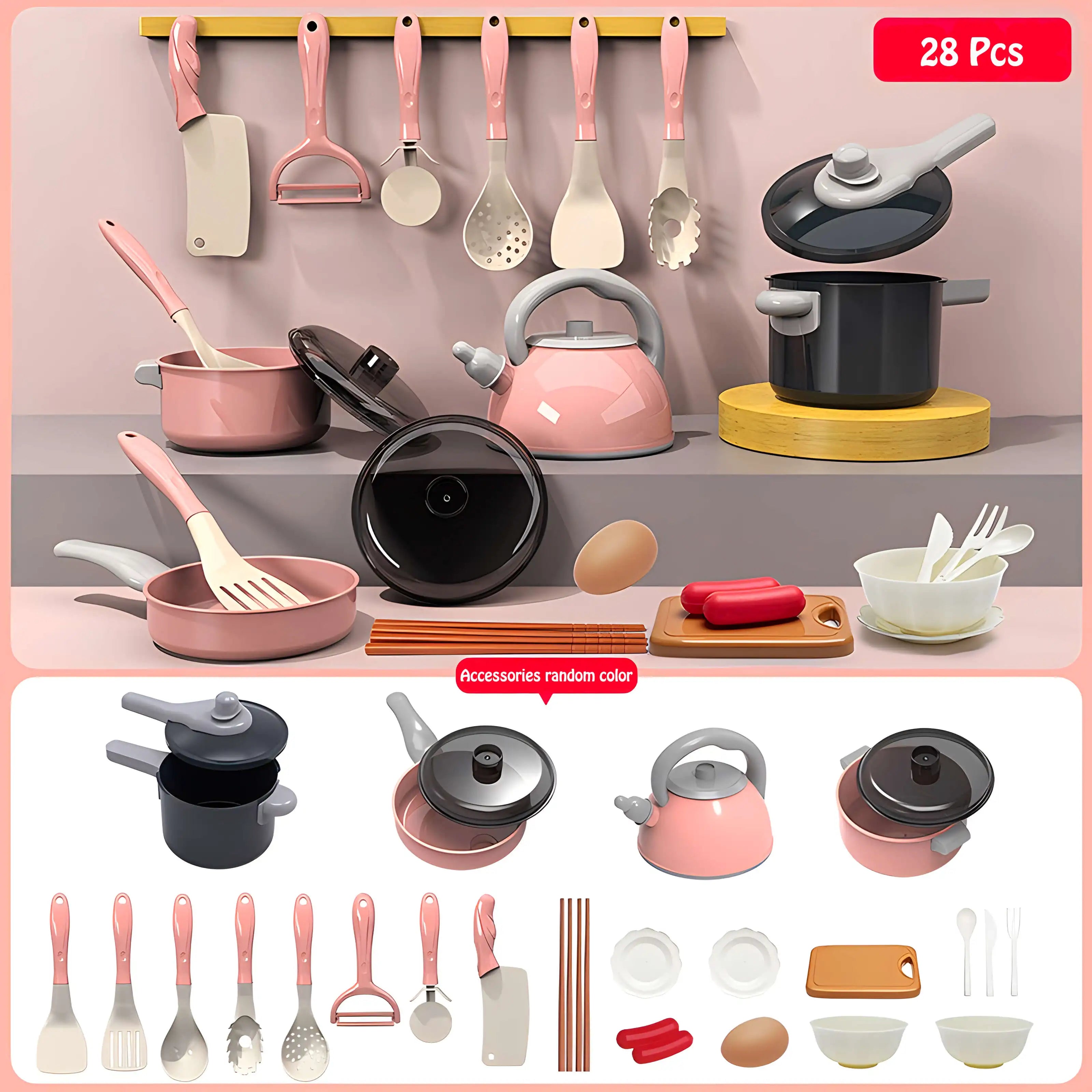 Educational Kids Kitchen Set - Cut and Play with Fruits and Vegetables