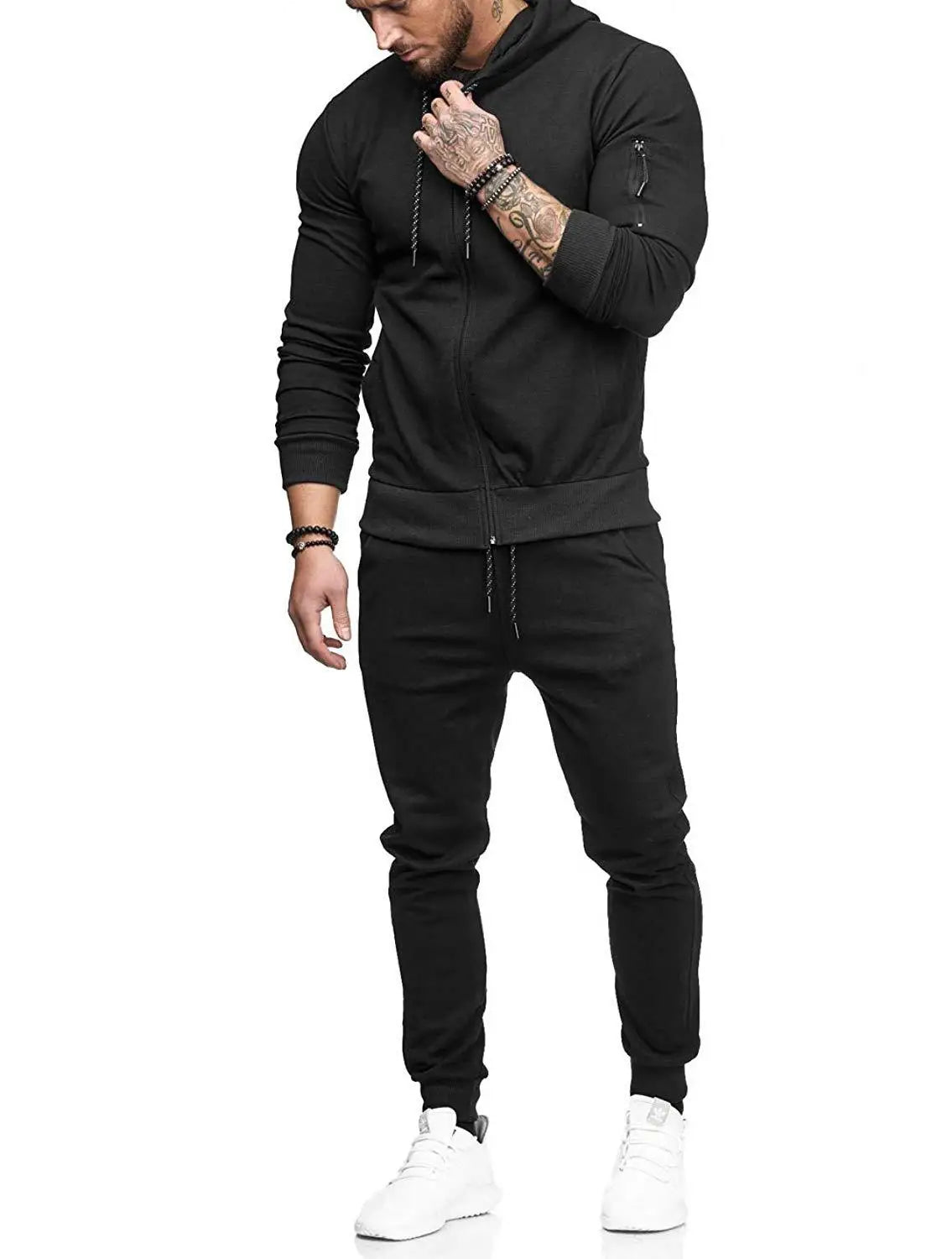Men’s Autumn & Winter Tracksuit – Zip Detail Fitness & Casual Set