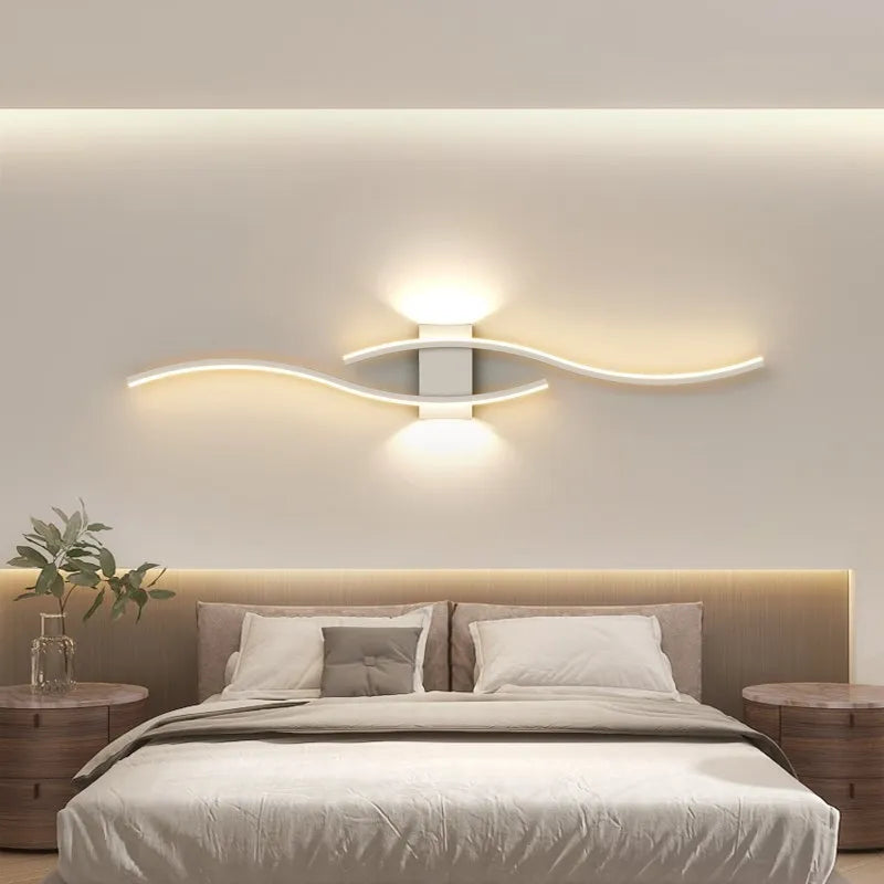 Modern LED Wall Lamp – Minimalist Strip Design for Bedroom, Living Room & TV Background