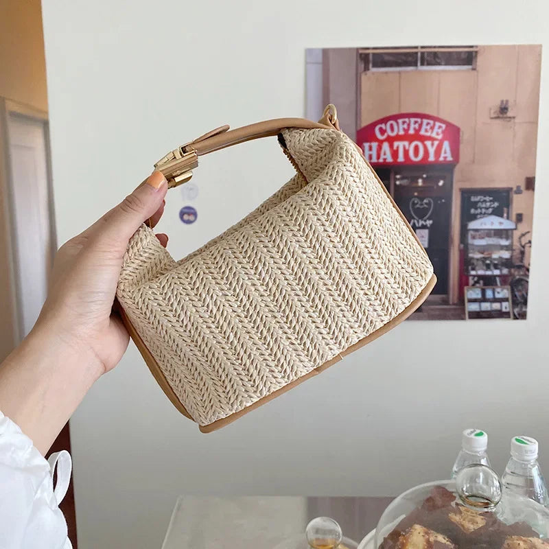 Yogodlns Small Summer Straw Bag – Boho Crossbody Bucket