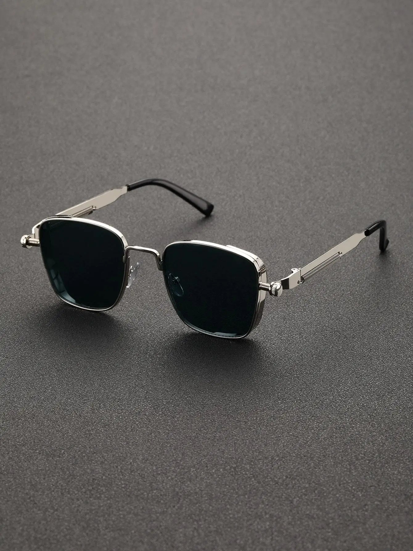Classic Square Frame Sunglasses – Unisex Metal Frame, UV400 Protection