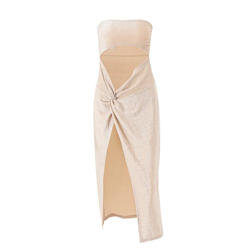 WhereMery Women’s Sexy Sleeveless Dress – Fitted Long Elegant Party Dress with Cutouts, Summer 2024 Clubwear