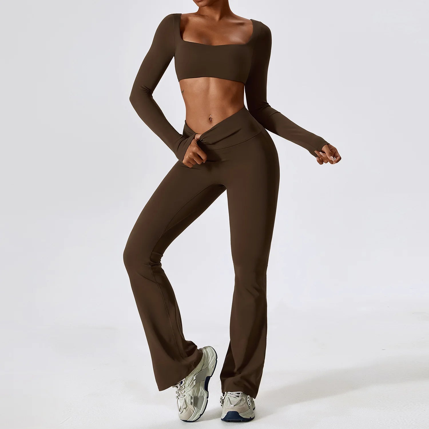 2-Piece Women's Seamless Yoga & Fitness Set – Gym Leggings & Sports Bra