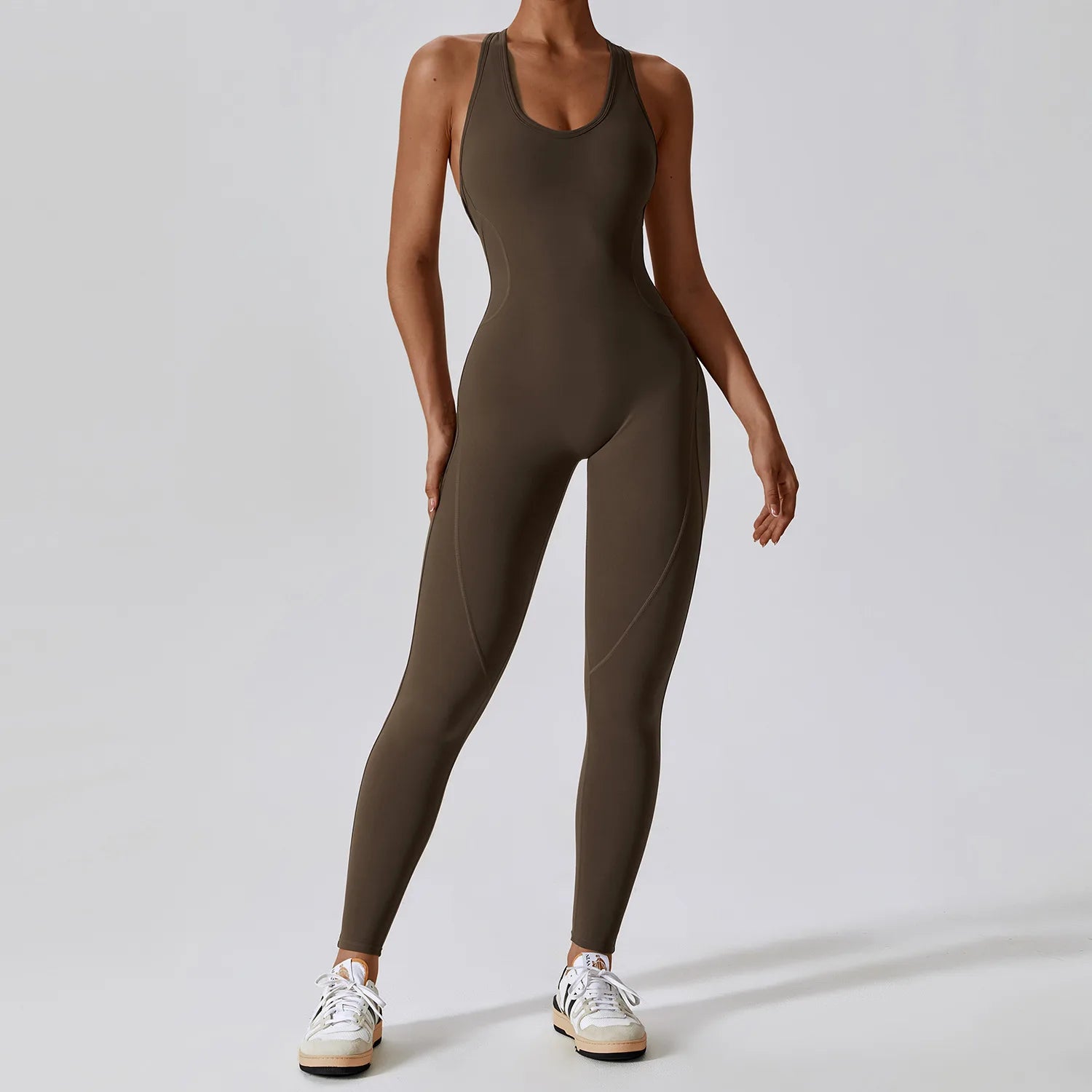 Sleeveless Yoga Jumpsuit for Women – Push-Up Fitness & Gym Bodysuit
