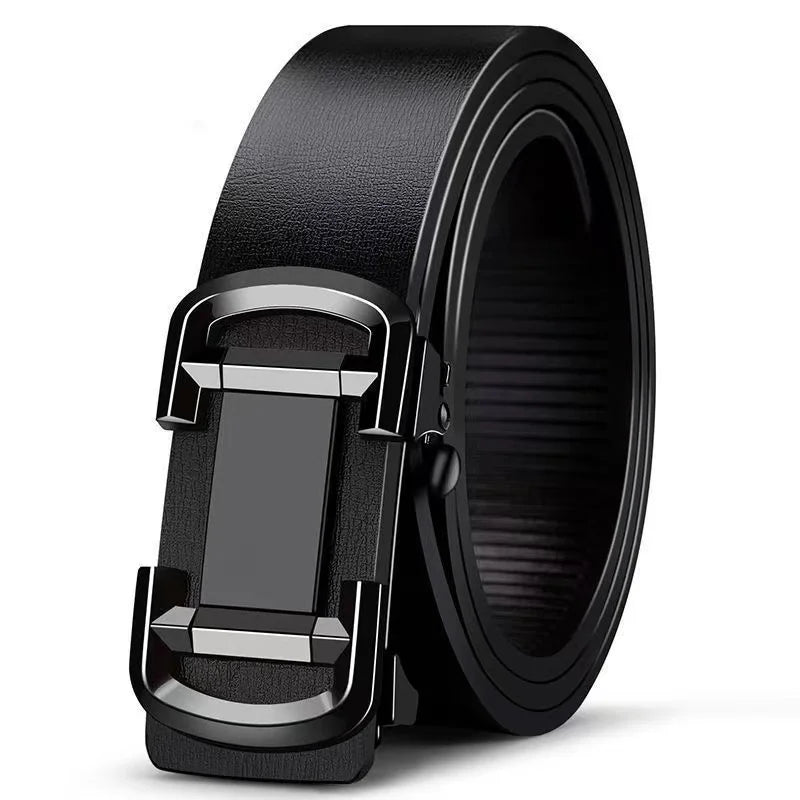 Luxury Genuine Leather Men’s Belt – Automatic Metal Buckle, High-Quality Fashion Accessory