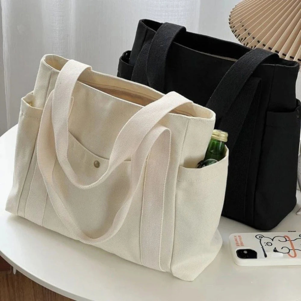 Large Capacity Canvas Tote Bag – Casual & Travel Style