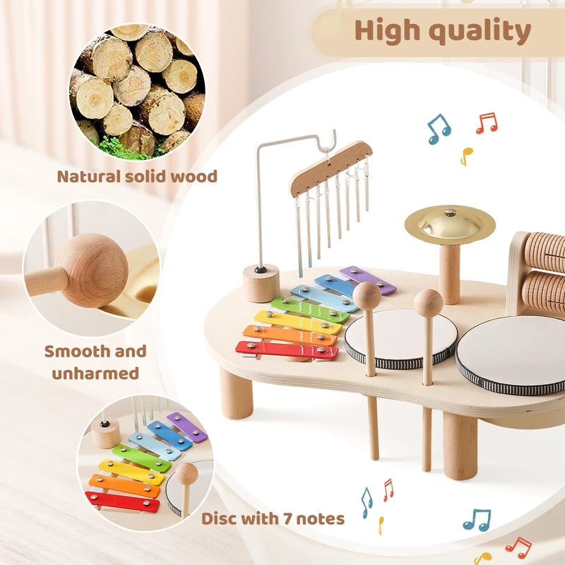 Baby Educational Wooden Aeolian Bells – Montessori Musical Toy for Children