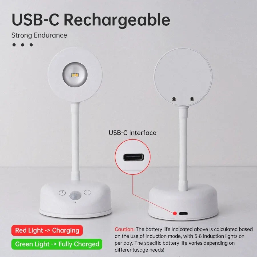 Motion Sensor LED Night Light – USB Rechargeable Wall Lamp
