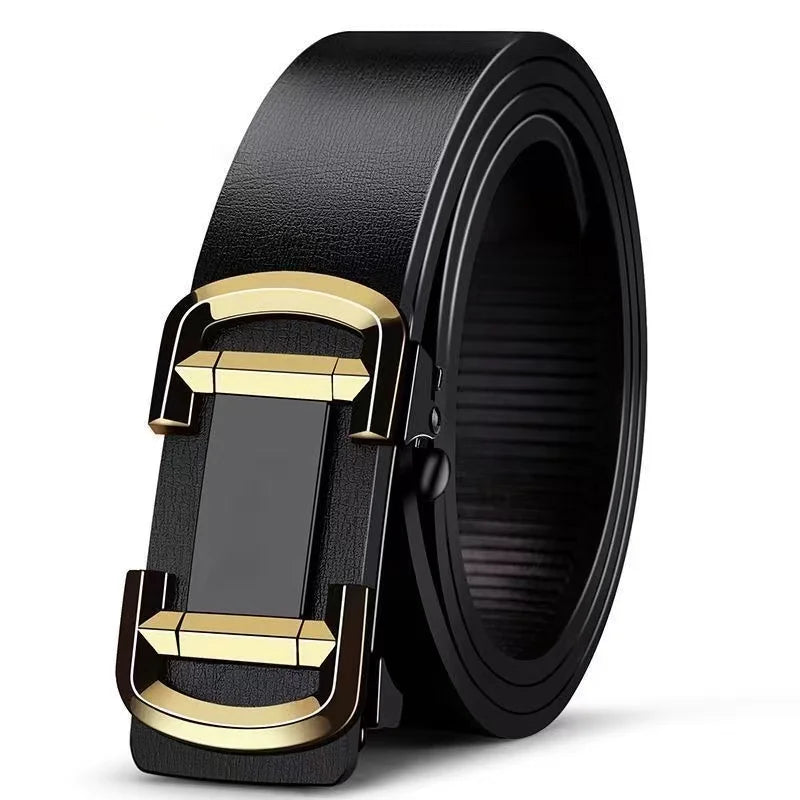 Luxury Genuine Leather Men’s Belt – Automatic Metal Buckle, High-Quality Fashion Accessory
