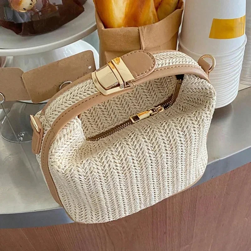 Yogodlns Small Summer Straw Bag – Boho Crossbody Bucket