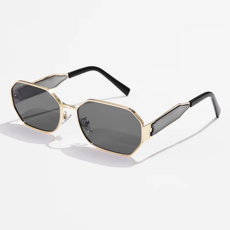 Vintage Rectangular Metal Sunglasses – Unisex, Fashion Designer Style