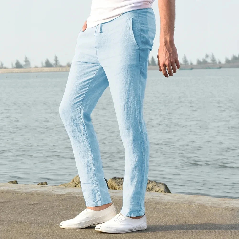 Men’s Linen Cotton Pants – Casual Breathable Solid Color (S-3XL)