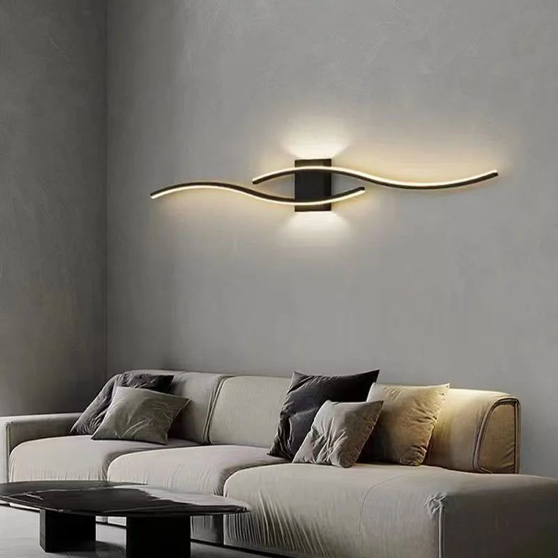 Modern LED Wall Lamp – Minimalist Strip Design for Bedroom, Living Room & TV Background