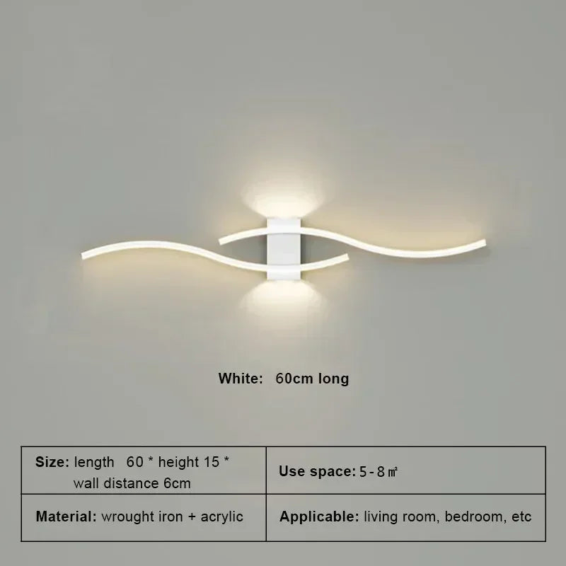 Modern LED Wall Lamp – Minimalist Strip Design for Bedroom, Living Room & TV Background