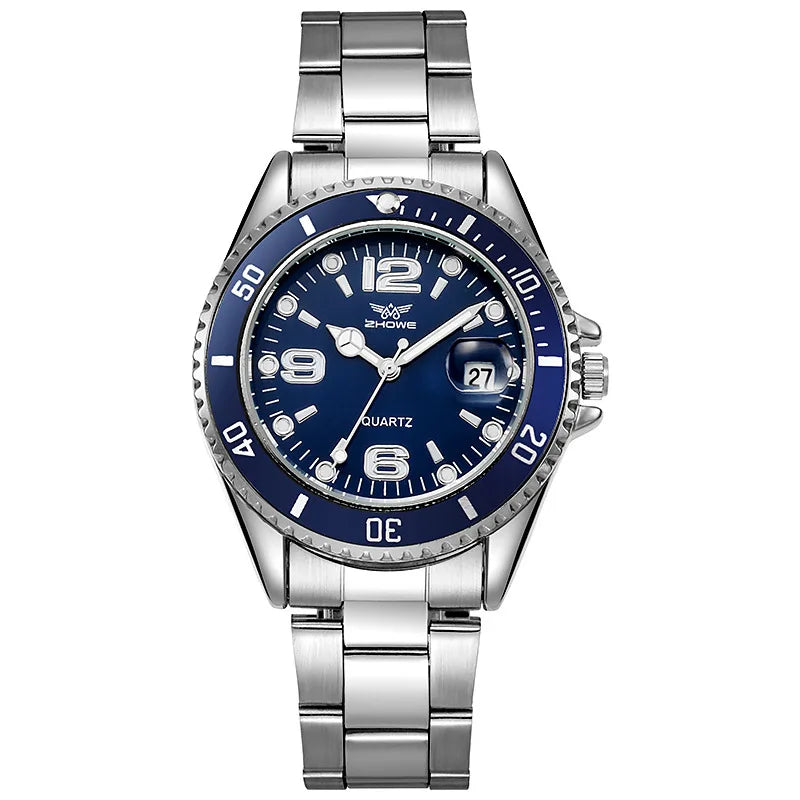 TVK Luxury Men’s Quartz Wristwatch – Stainless Steel Gold & Silver Fashion Watch