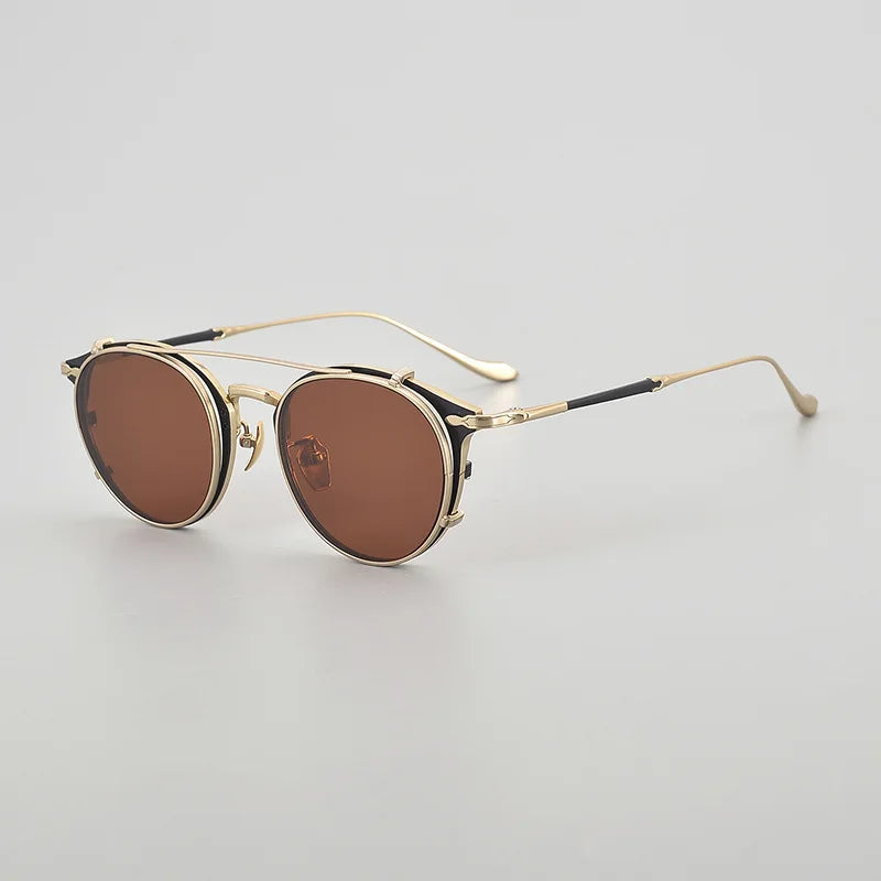 M3112  Clip Flip up Sunglasses Uv400 Handmade Men Optical Prescription Classical Women Classical Eyeglasses with Case