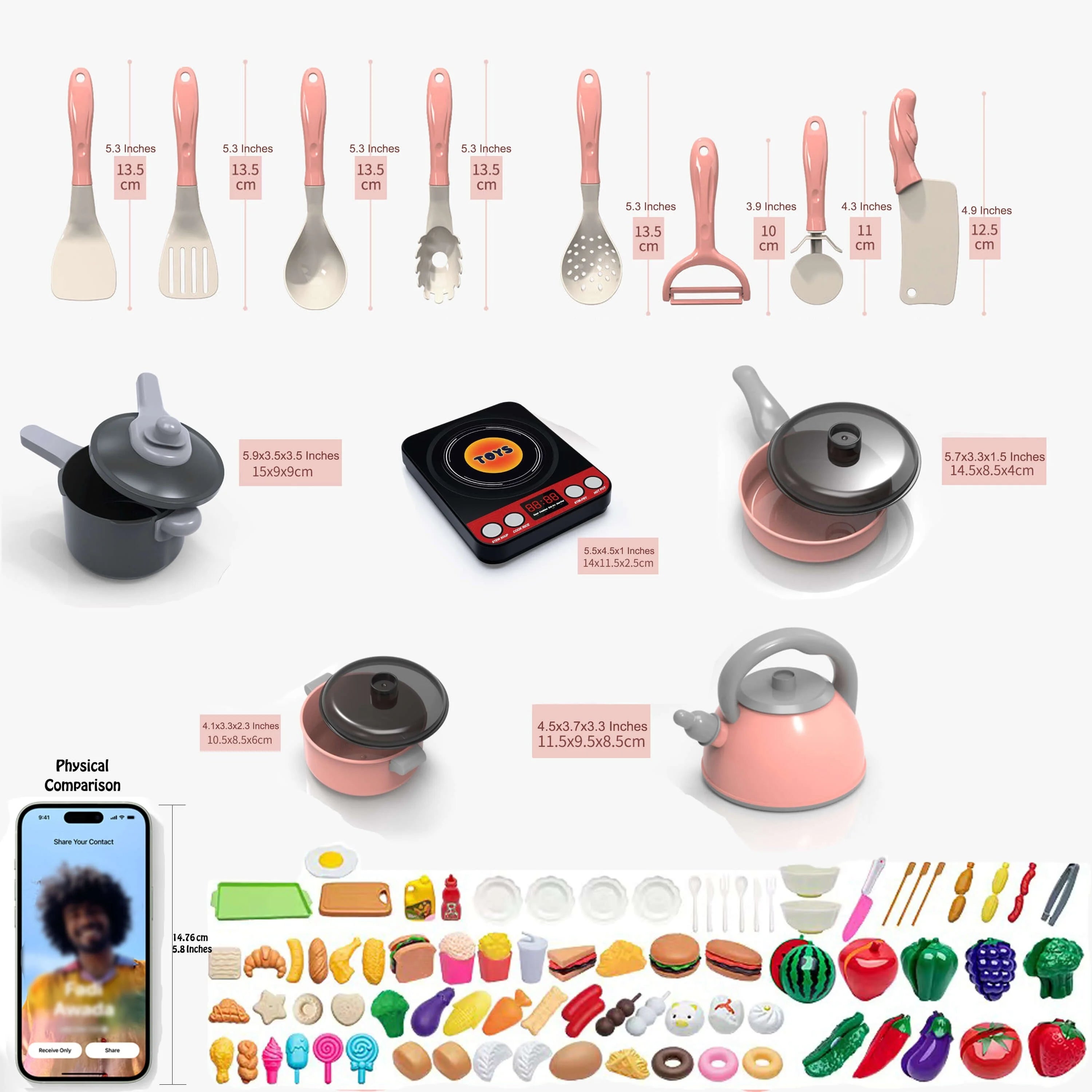 Educational Kids Kitchen Set - Cut and Play with Fruits and Vegetables