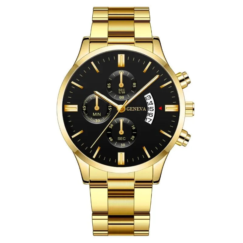 DEYROS Luxury Silver Quartz Men’s Watch – Stainless Steel Business Style