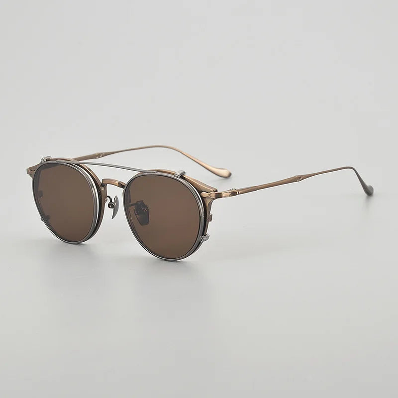 M3112  Clip Flip up Sunglasses Uv400 Handmade Men Optical Prescription Classical Women Classical Eyeglasses with Case