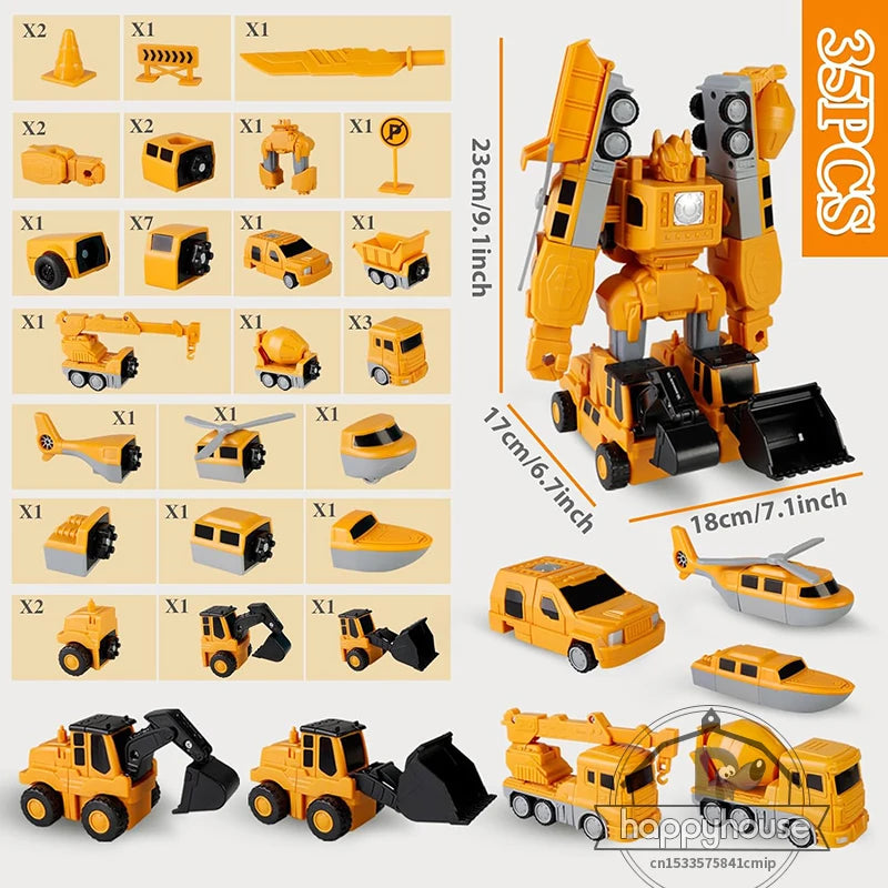 Magnetic Transform Engineering Car – Building Blocks & Robot Toy for Kids
