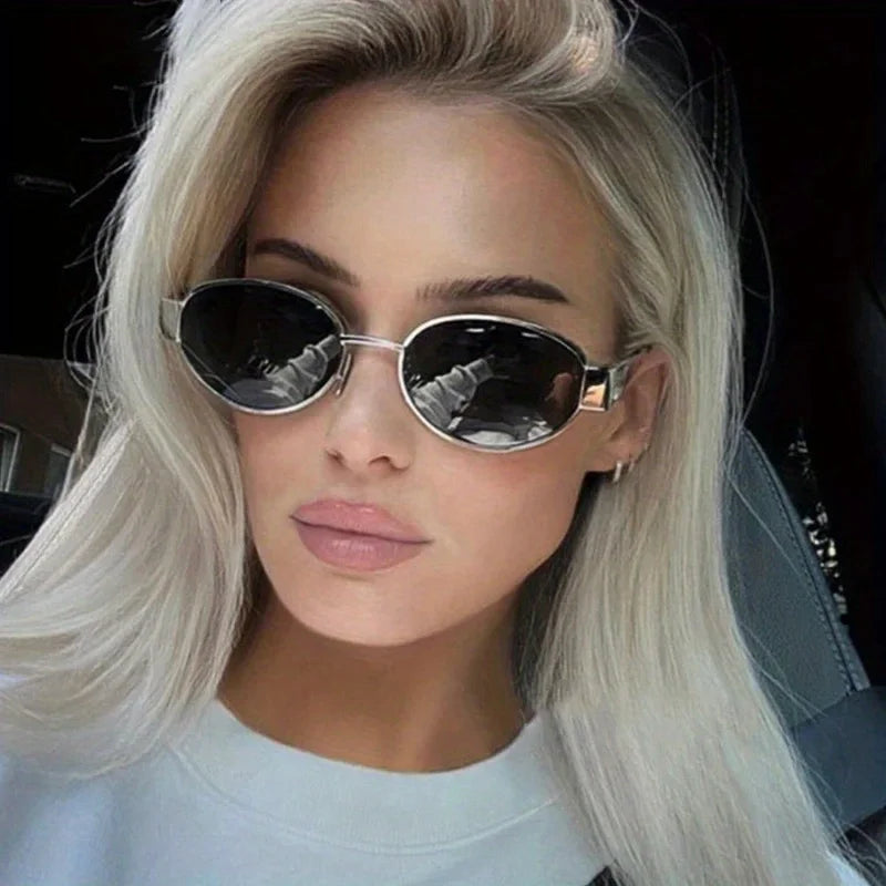 Women’s Oval Fashion Sunglasses – Anti-Reflective Lenses