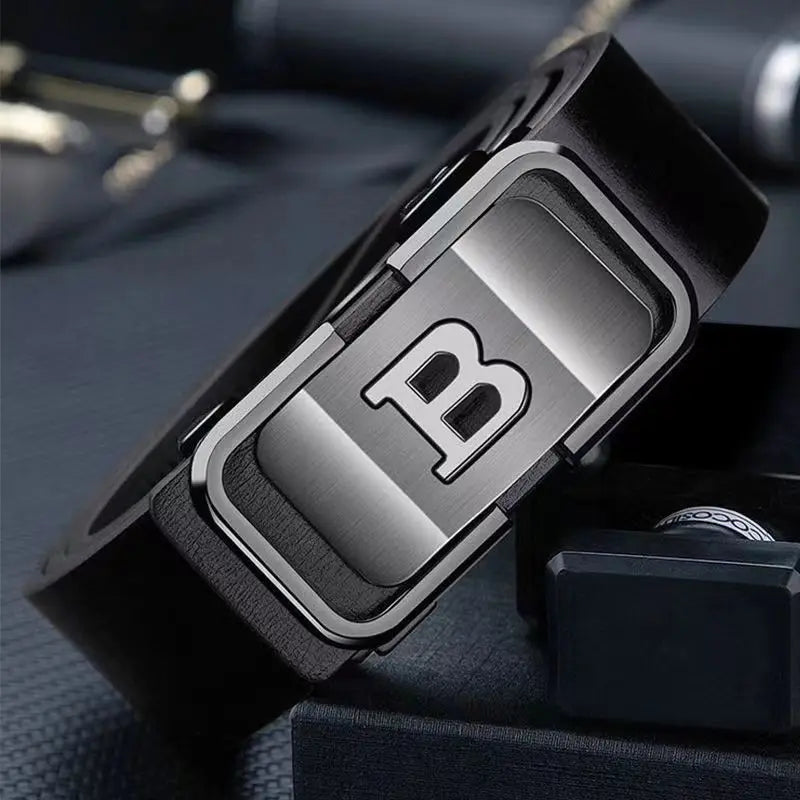Men’s Automatic Buckle PU Leather Belt – Fashion Business & Festival Gift