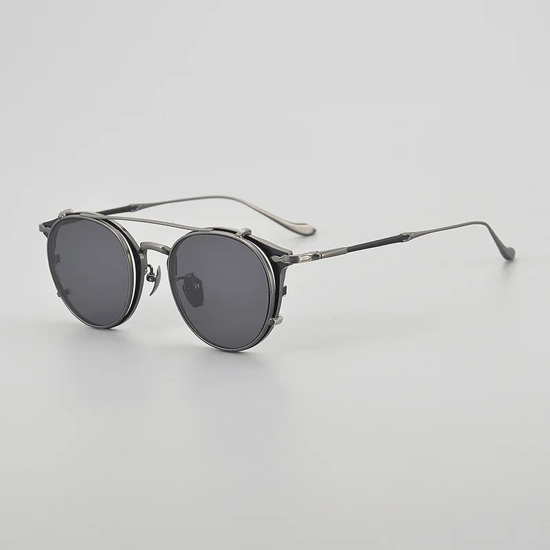 M3112  Clip Flip up Sunglasses Uv400 Handmade Men Optical Prescription Classical Women Classical Eyeglasses with Case