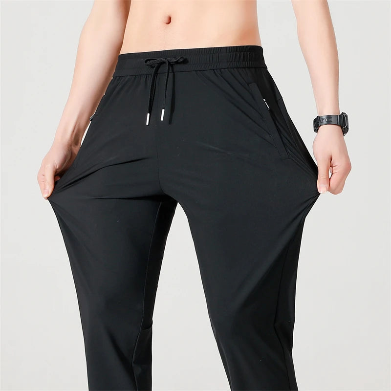 Men’s Ice Silk Pants – Business Casual, Breathable, Summer 2024