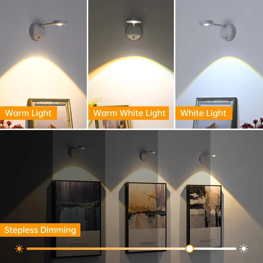 Motion Sensor LED Night Light – USB Rechargeable Wall Lamp