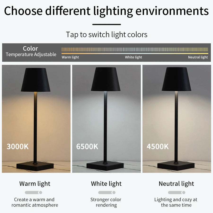 Rechargeable LED Table Lamp – Touch & 3 Brightness Levels