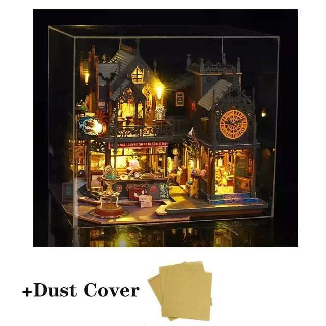 Large DIY Wooden Dollhouse Kit with Miniature Furniture – Ideal Birthday Gift